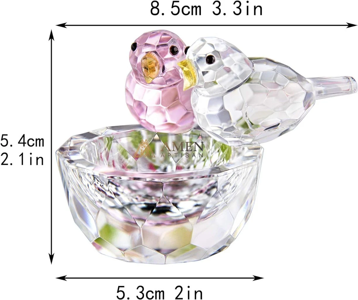 Crystal Bird Figurine Amen Artisan - Image 3