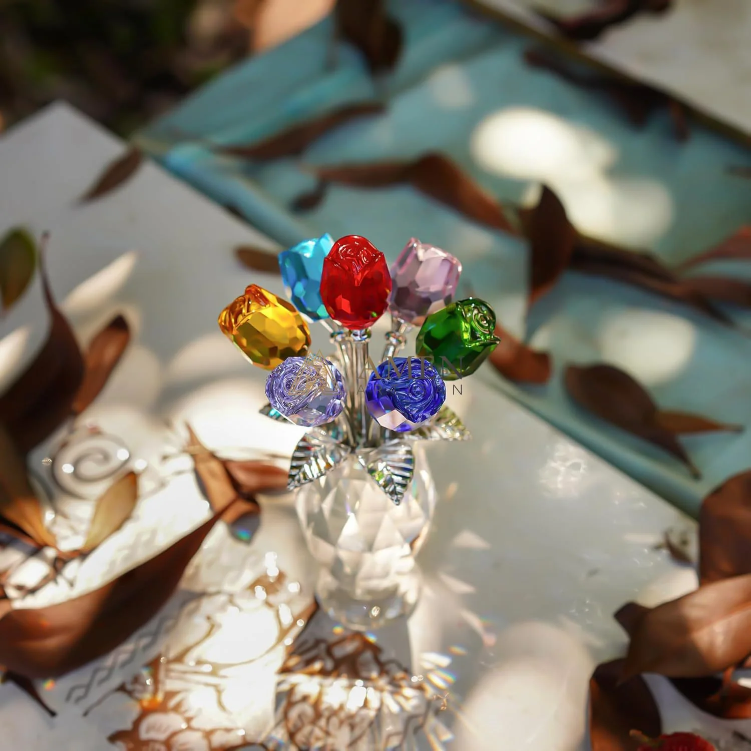 Crystal Colored Rose Figurine  Amen Artisan - Image 7