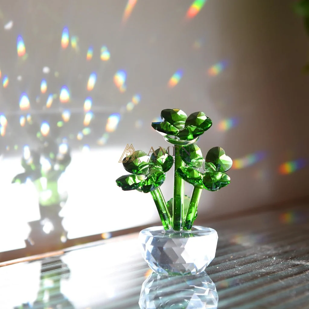 Crystal Four-leaf Clover Figurine Amen Artisan - Image 5