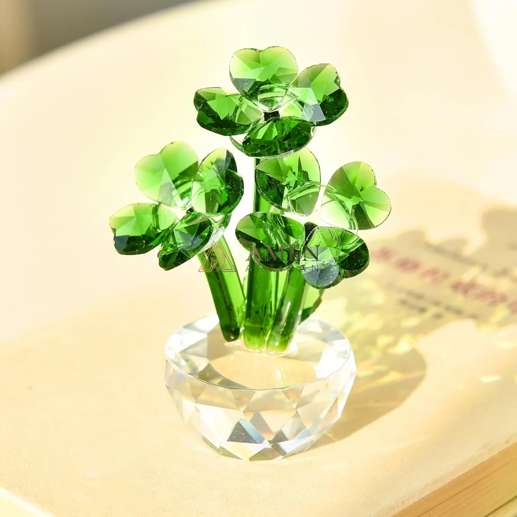 Crystal Four-leaf Clover Figurine Amen Artisan - Image 6