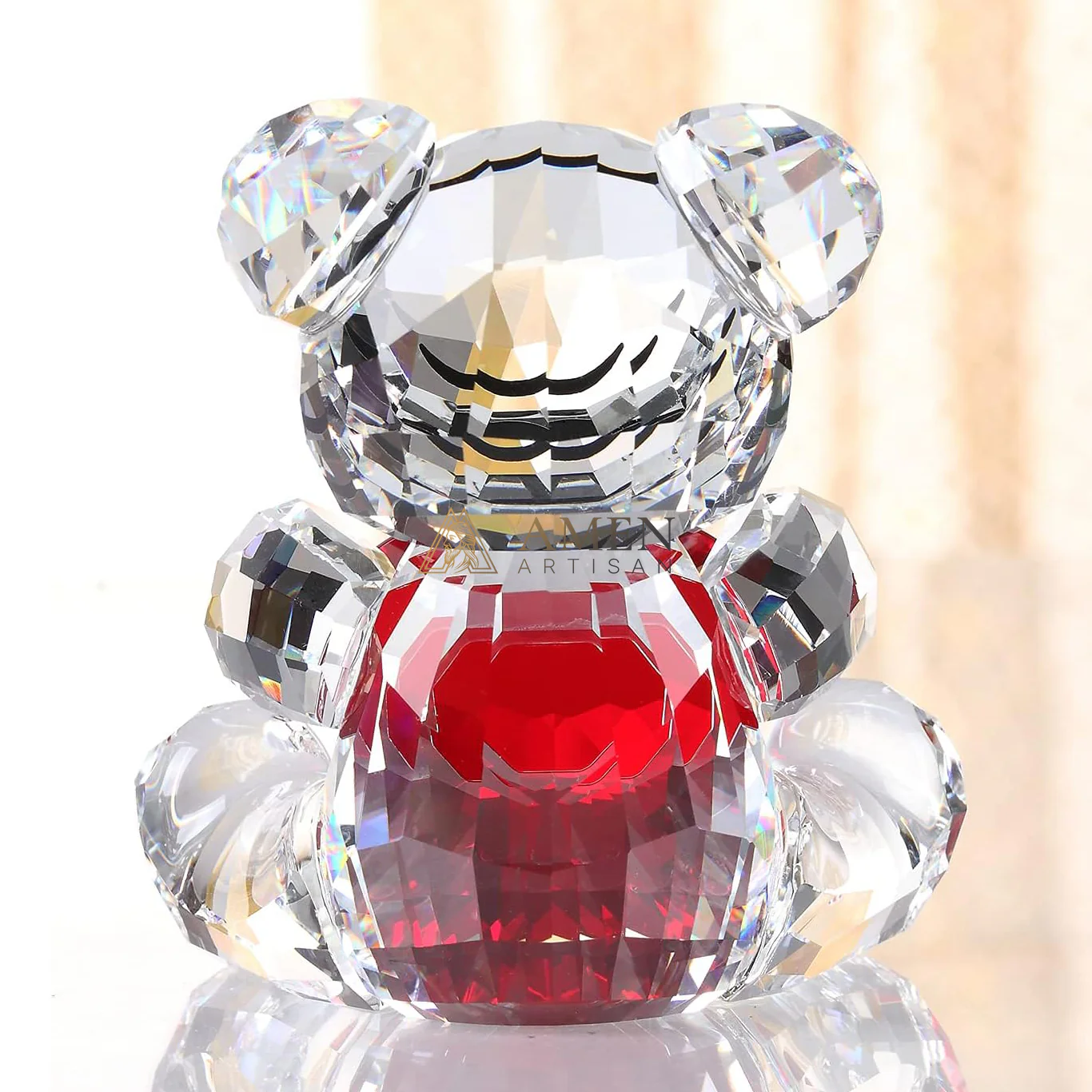 Crystal Heart Bear Figurine Amen Artisan - Image 3