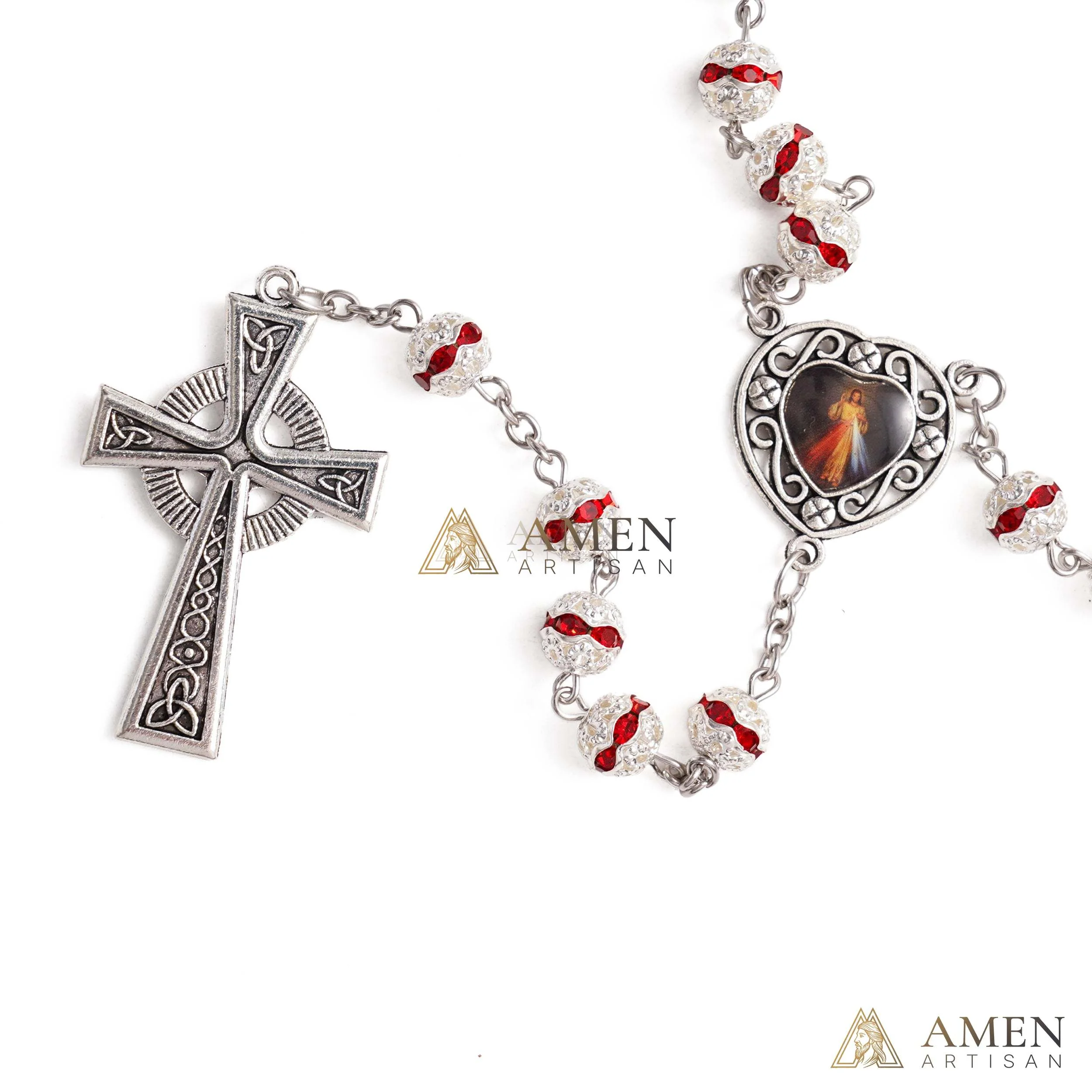 【DEAl TODAY】Crystal Rosary That Captures Light – Celtic Prayer Beads | Amen Artisan - Image 4