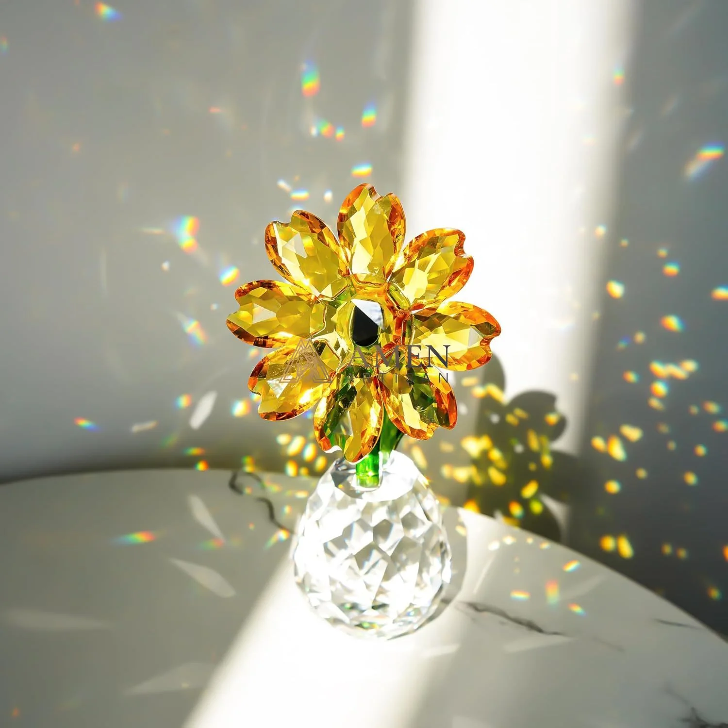 Crystal Sunflower Figurine Amen Artisan - Image 6