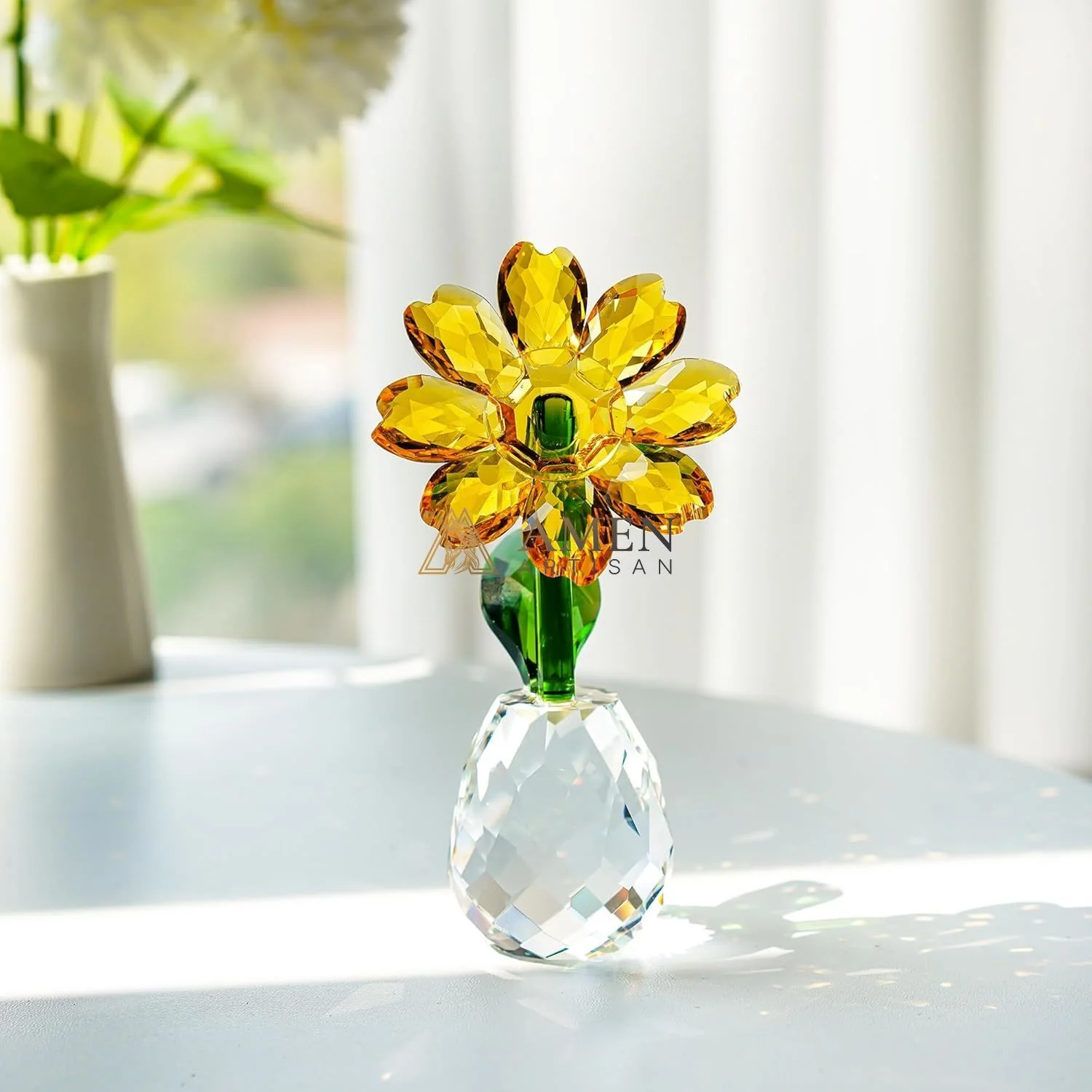 Crystal Sunflower Figurine Amen Artisan - Image 7