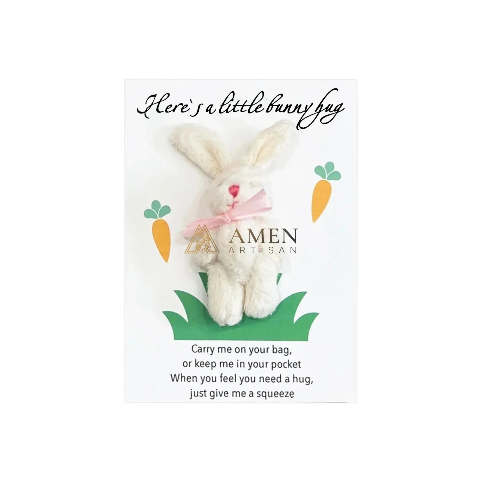 Cuddly Bunny Pocket Hug Charm Amen Artisan - Image 11