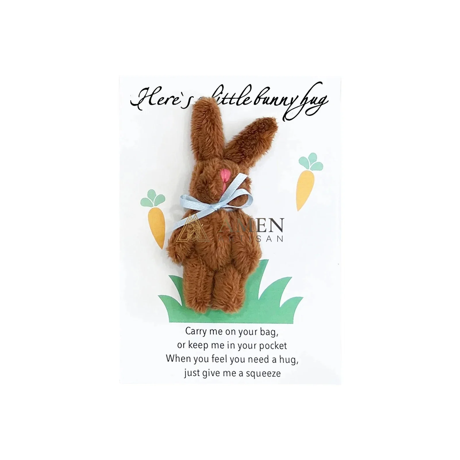 Cuddly Bunny Pocket Hug Charm Amen Artisan - Image 13