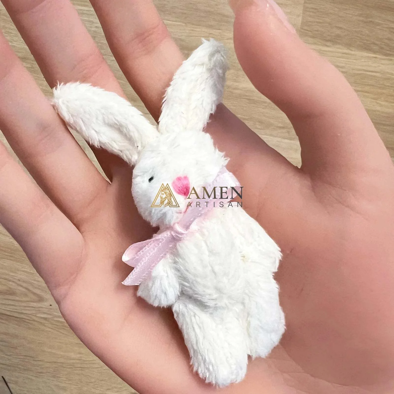 Cuddly Bunny Pocket Hug Charm Amen Artisan - Image 5