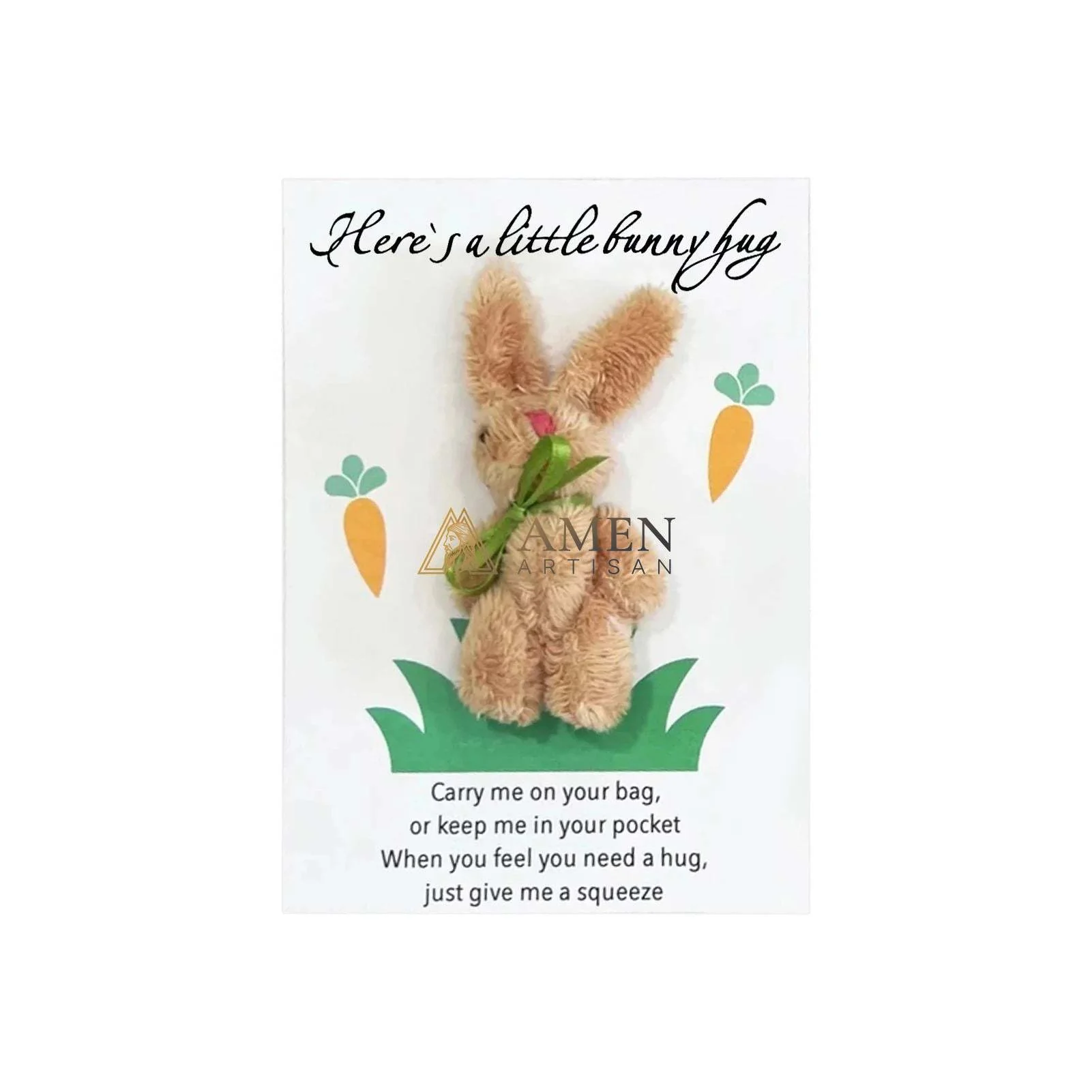 Cuddly Bunny Pocket Hug Charm Amen Artisan - Image 7