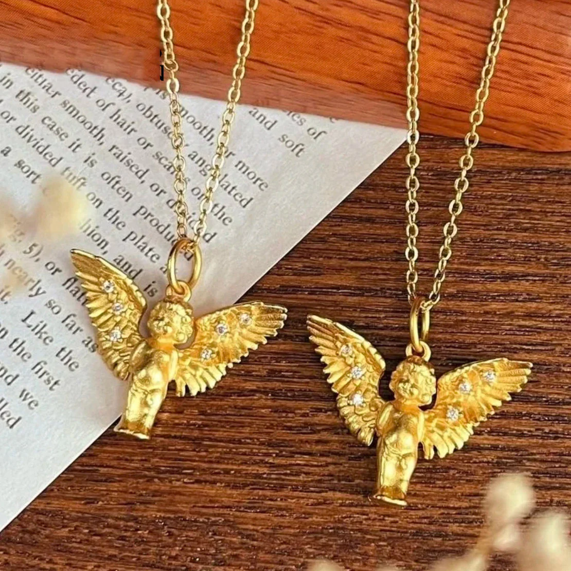Cupid, the Mysterious Little Angel Gold-Plated Love Charm Necklace, Serendipity Token Amen Artisan - Image 2