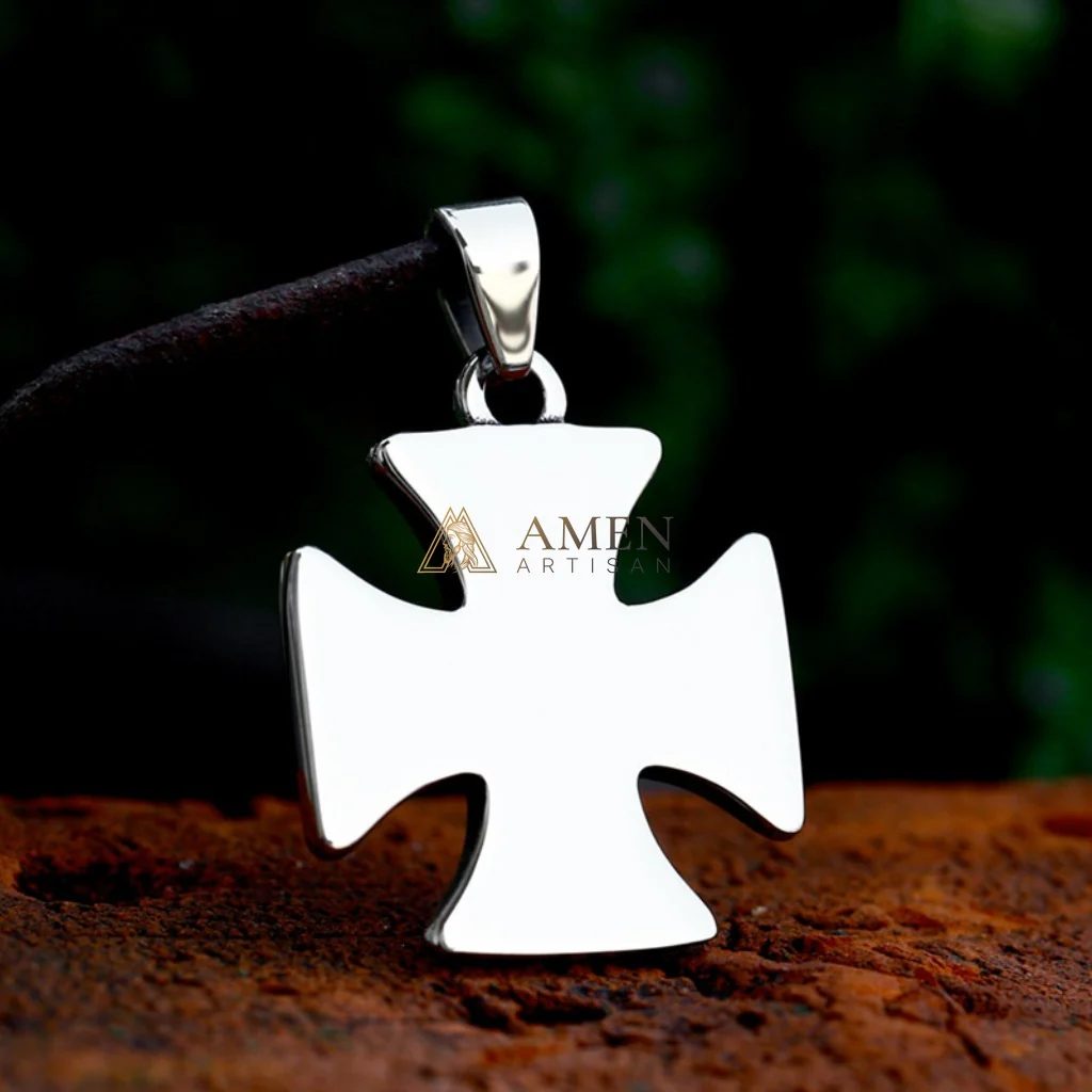 Cycling Guardian Cross Pendant Necklace Amen Artisan - Image 3