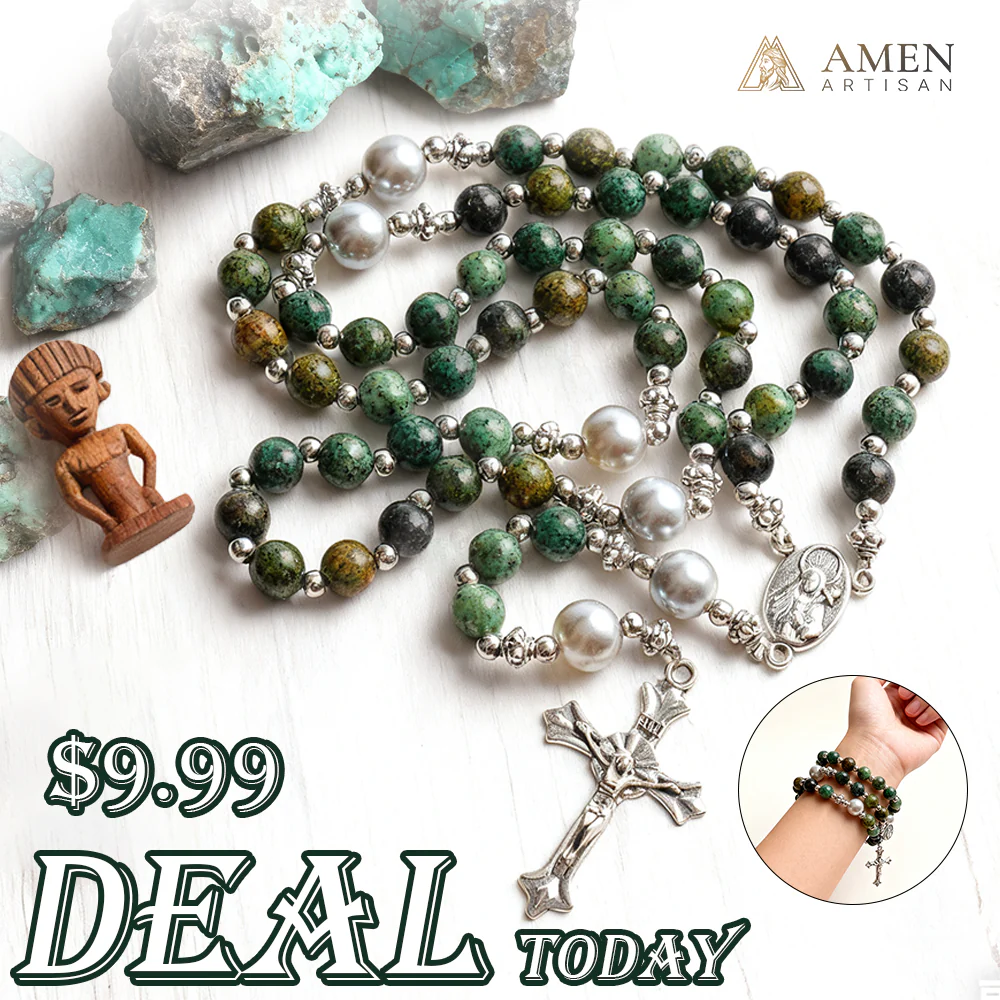 【Deal Today】African Turquoise Rosary - Image 5