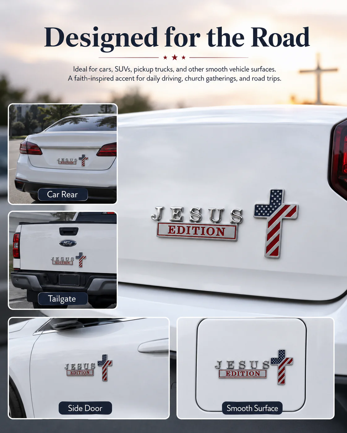 【Deal Today】JESUS EDITION Metal Car Emblem Set - Christian Faith, Liberty & Personal Belief | Amen Artisan - Image 6
