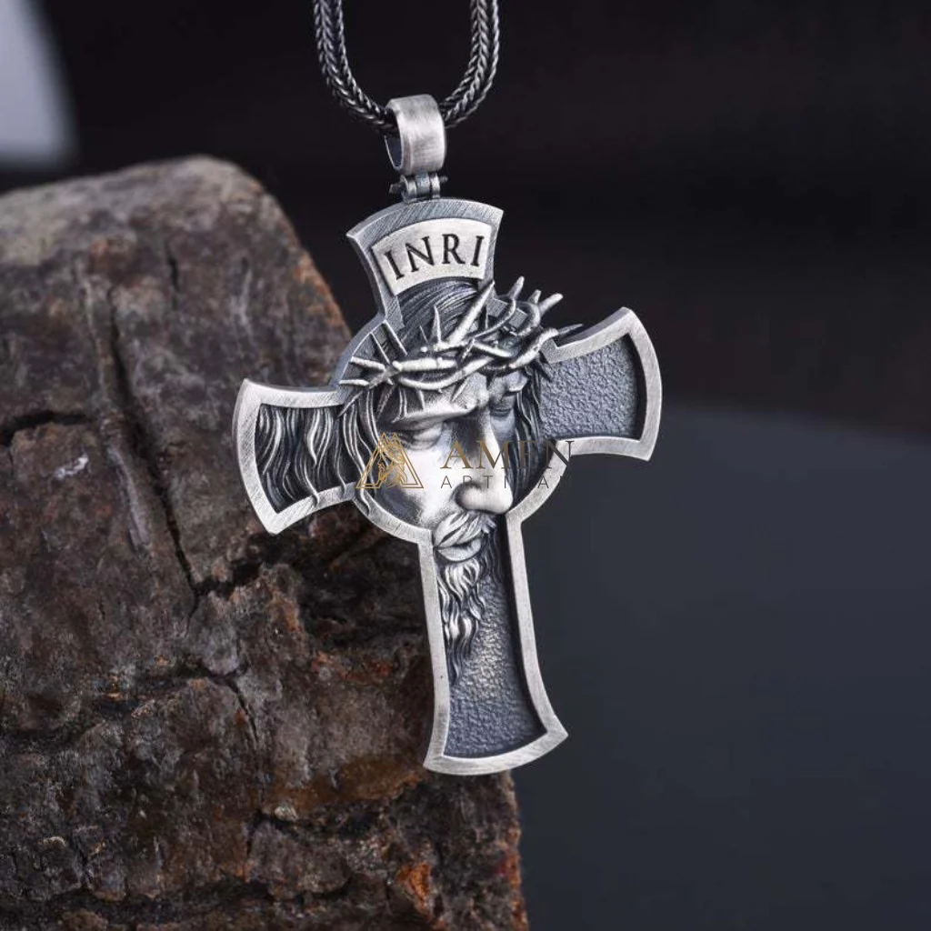 【Deal Today】Jesus Crown of Thorns Cross Pendant with Chain | Amen Artisan