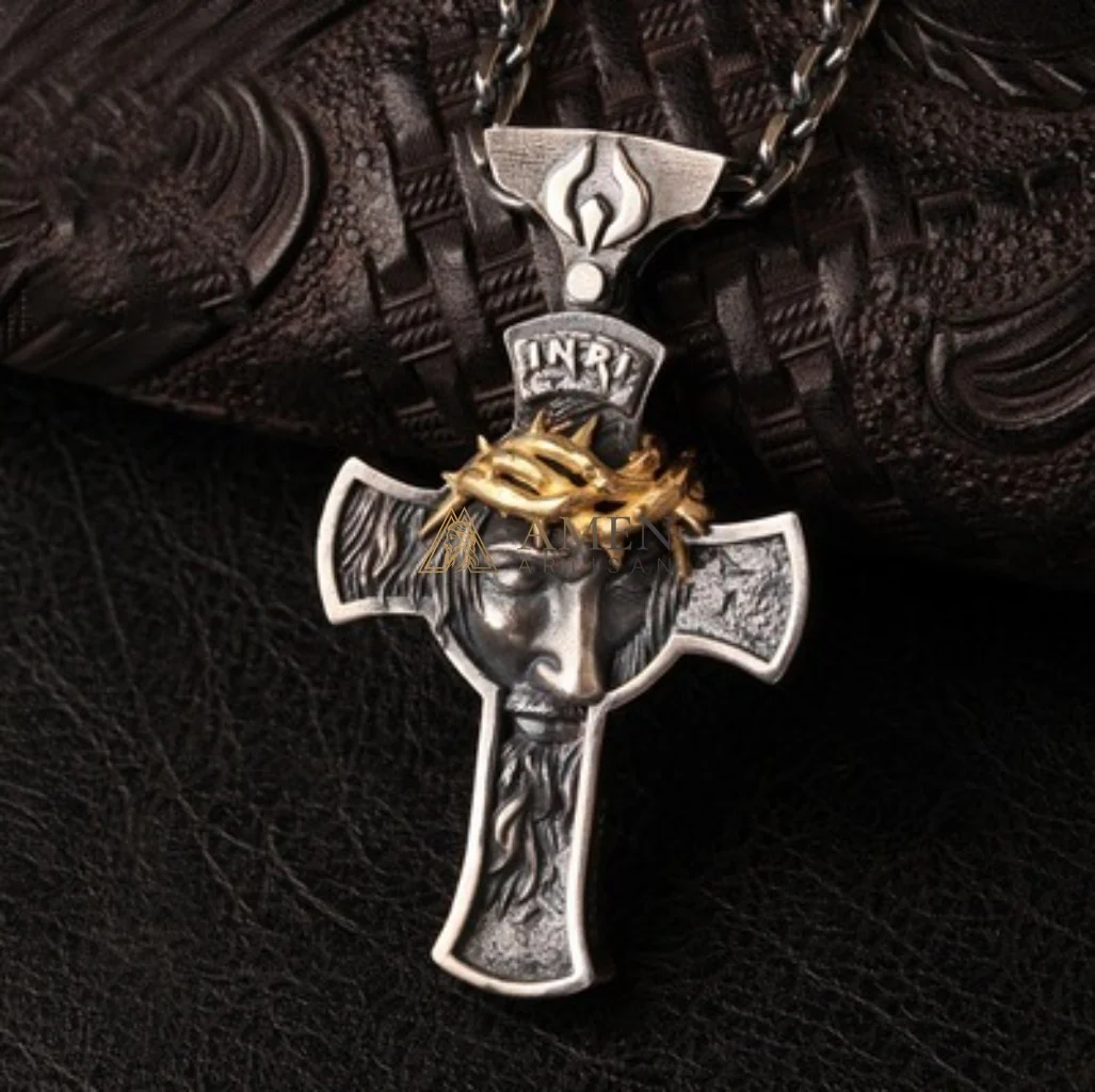 【Deal Today】Jesus Crown of Thorns Cross Pendant with Chain | Amen Artisan - Image 5