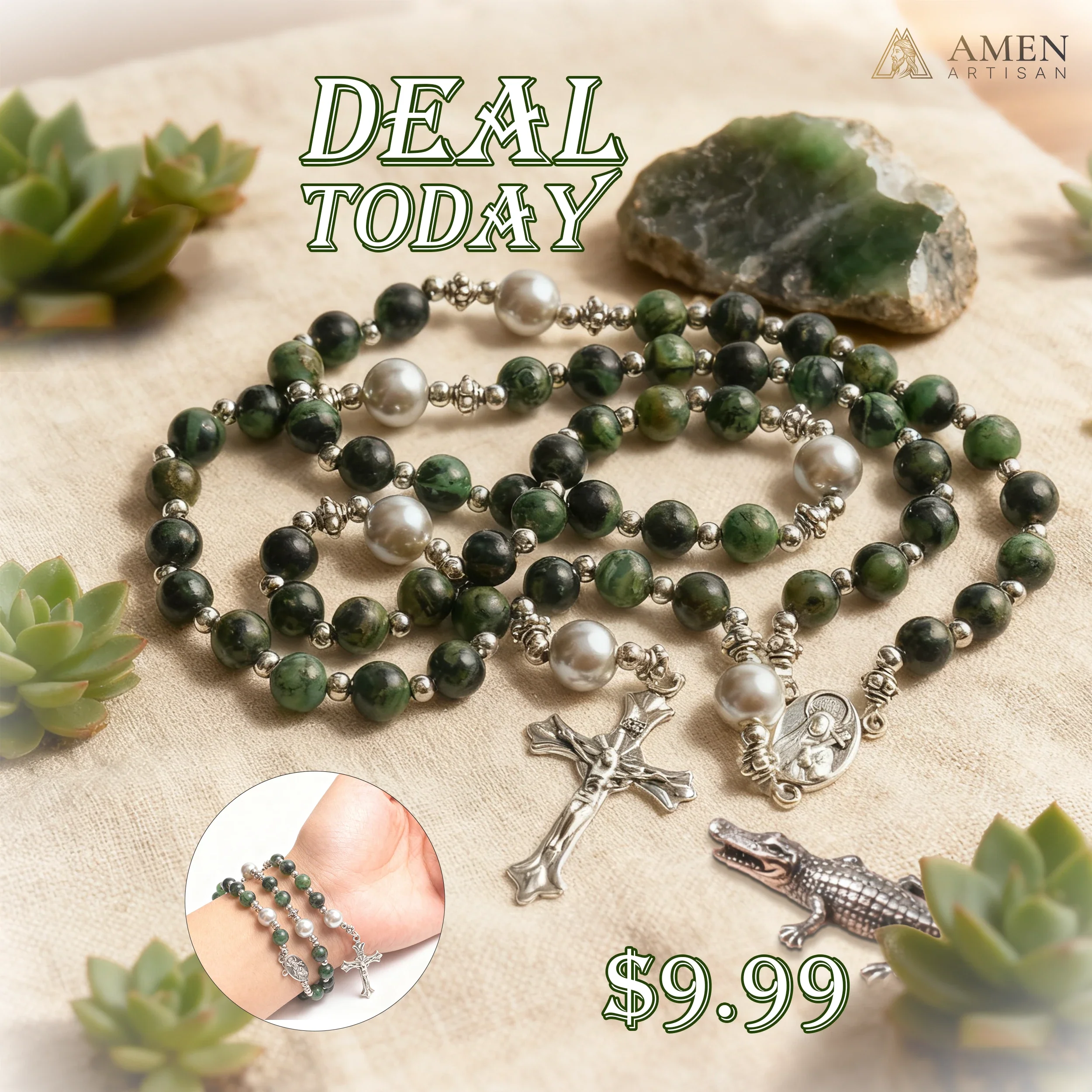 【Deal Today】Kambamba Jasper Rosary - Image 5
