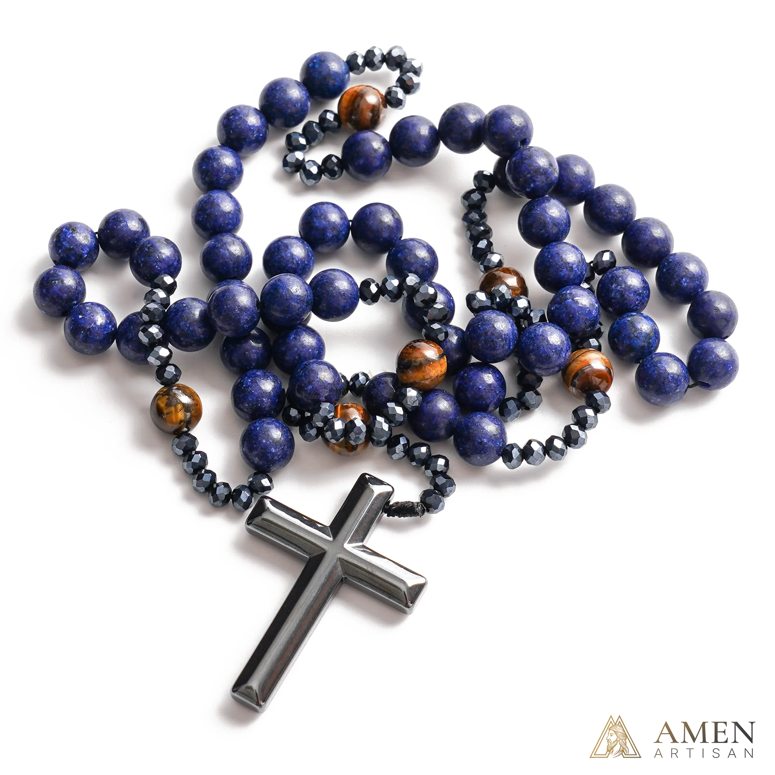 Lapis Lazuli Rosary Amen Artisan - Image 2