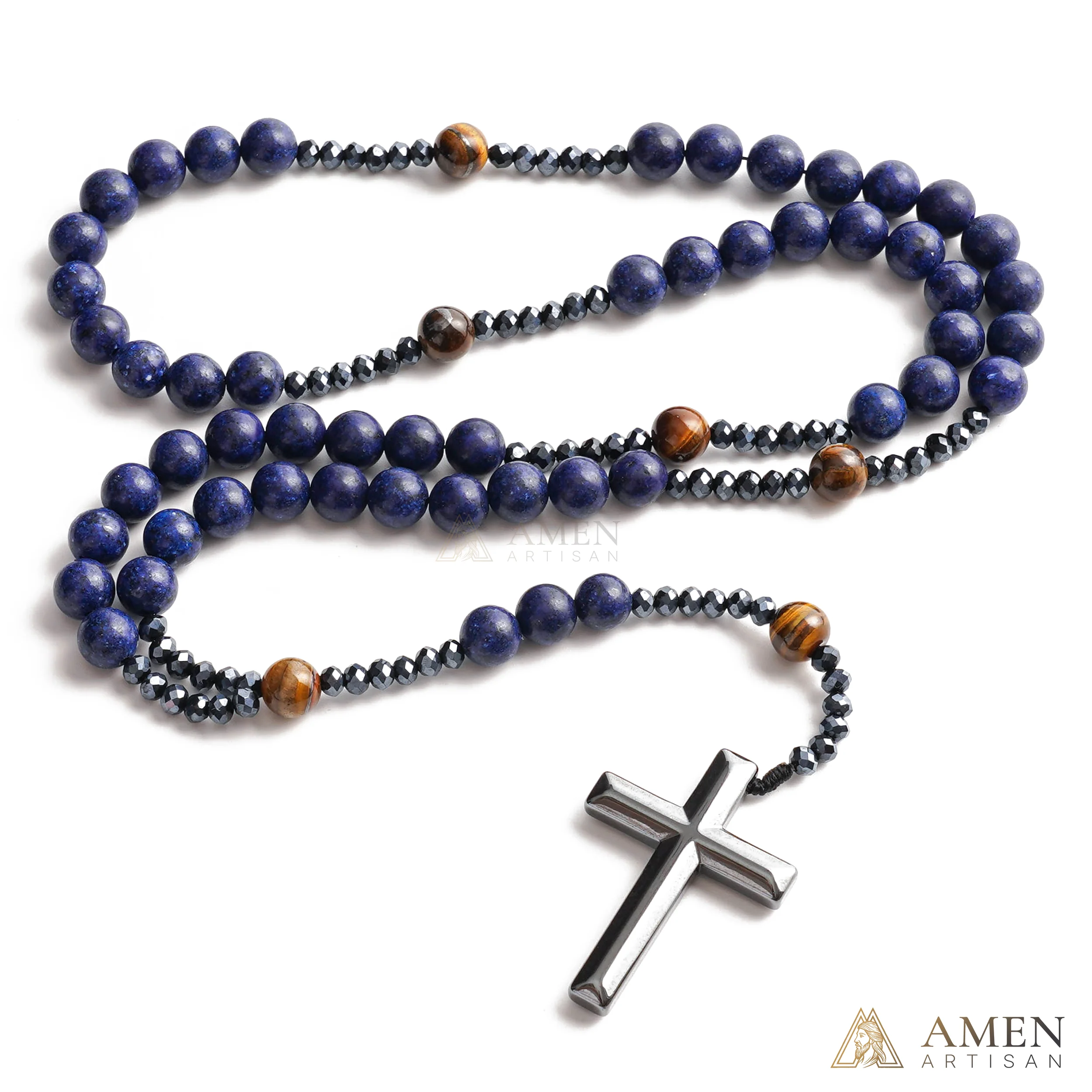 Lapis Lazuli Rosary Amen Artisan - Image 4