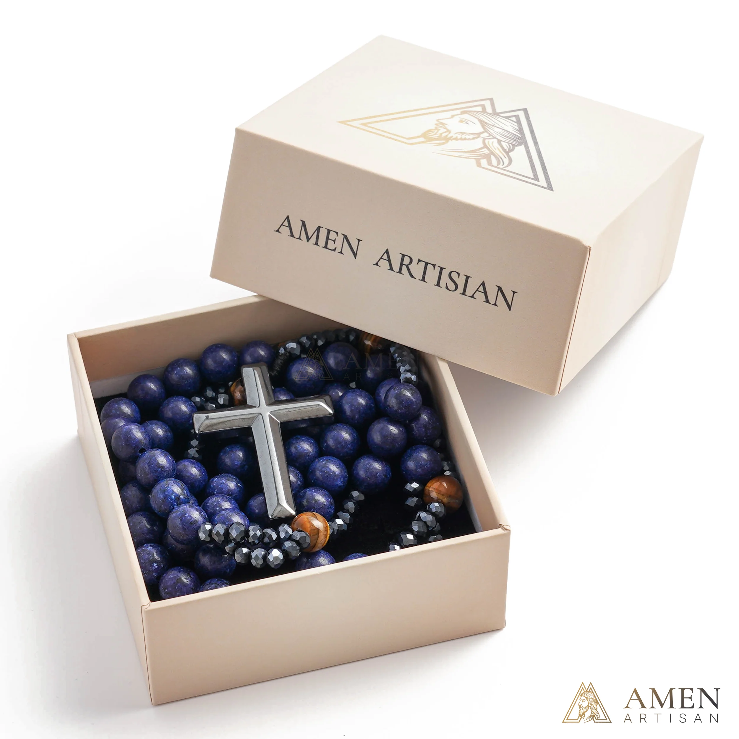Lapis Lazuli Rosary Amen Artisan - Image 5