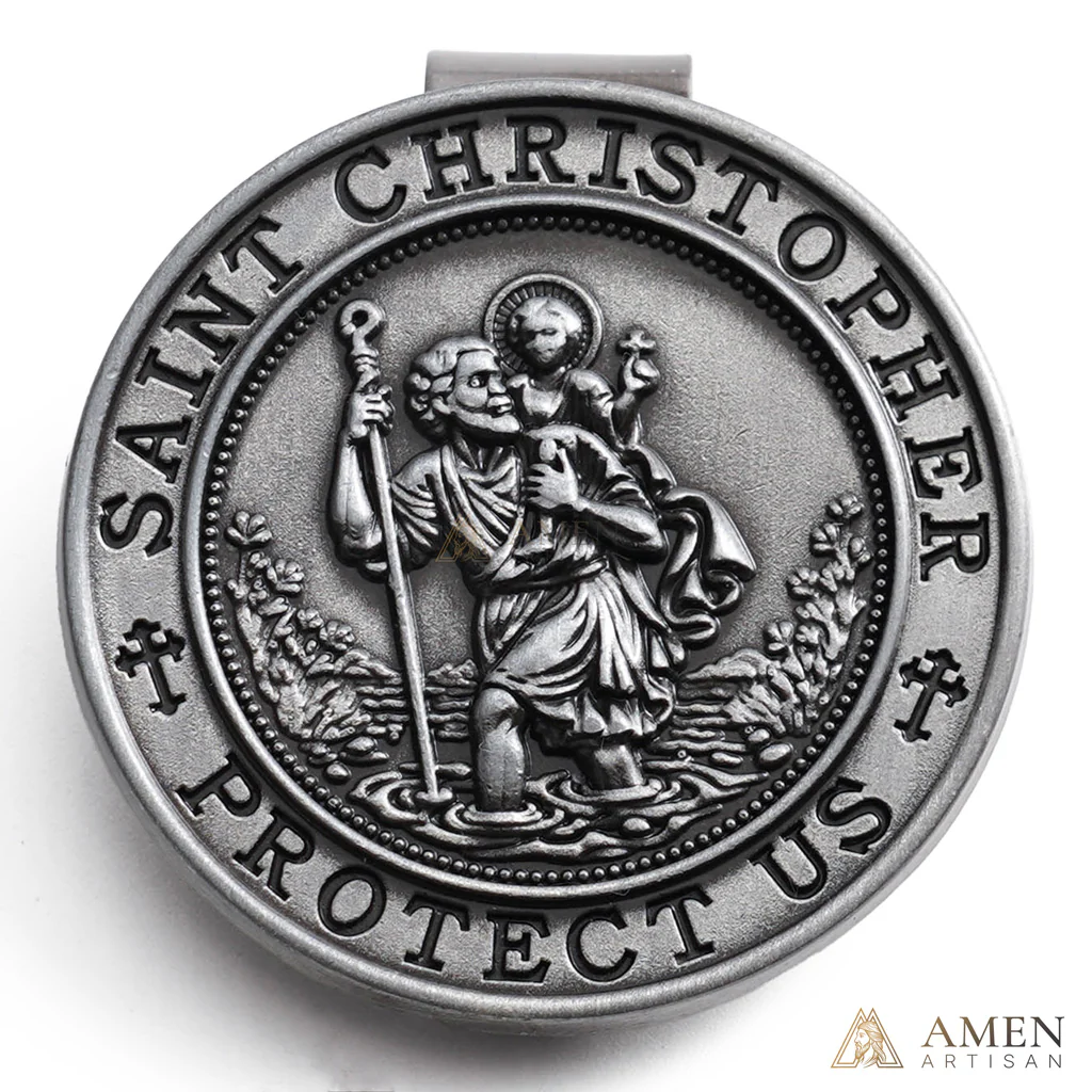 【Deal Today】Saint Christopher Protector Car Visor Clip—— A Prayer in Metal, A Shield for Every Journey | Amen Artisan - Image 3
