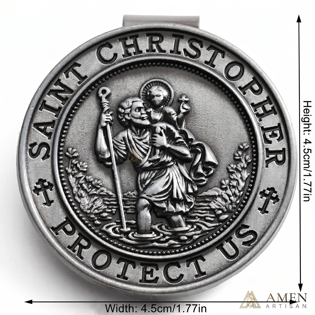 【Deal Today】Saint Christopher Protector Car Visor Clip—— A Prayer in Metal, A Shield for Every Journey | Amen Artisan - Image 7