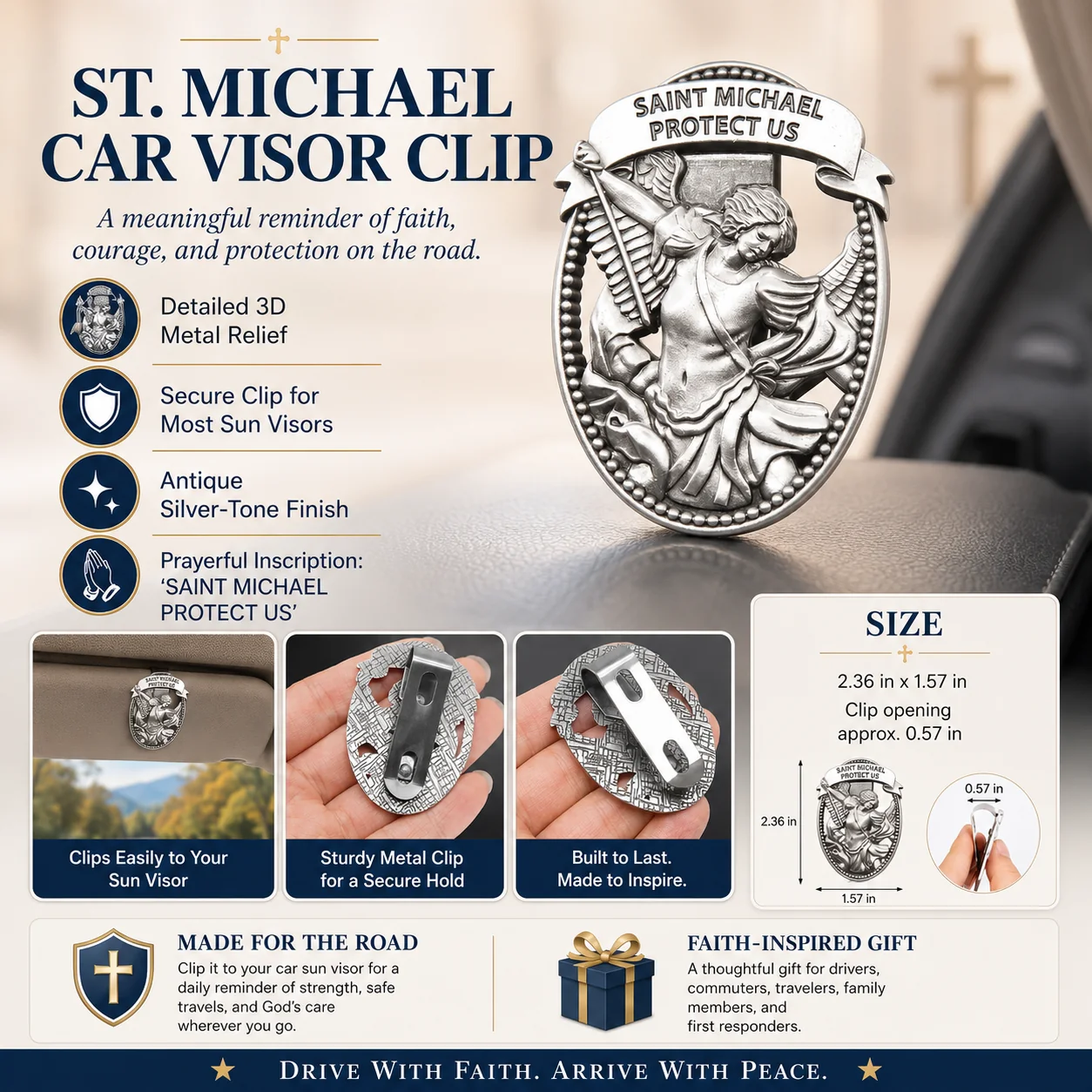 【DEAL TODAY】St Michael Medal Car Clip - Image 5