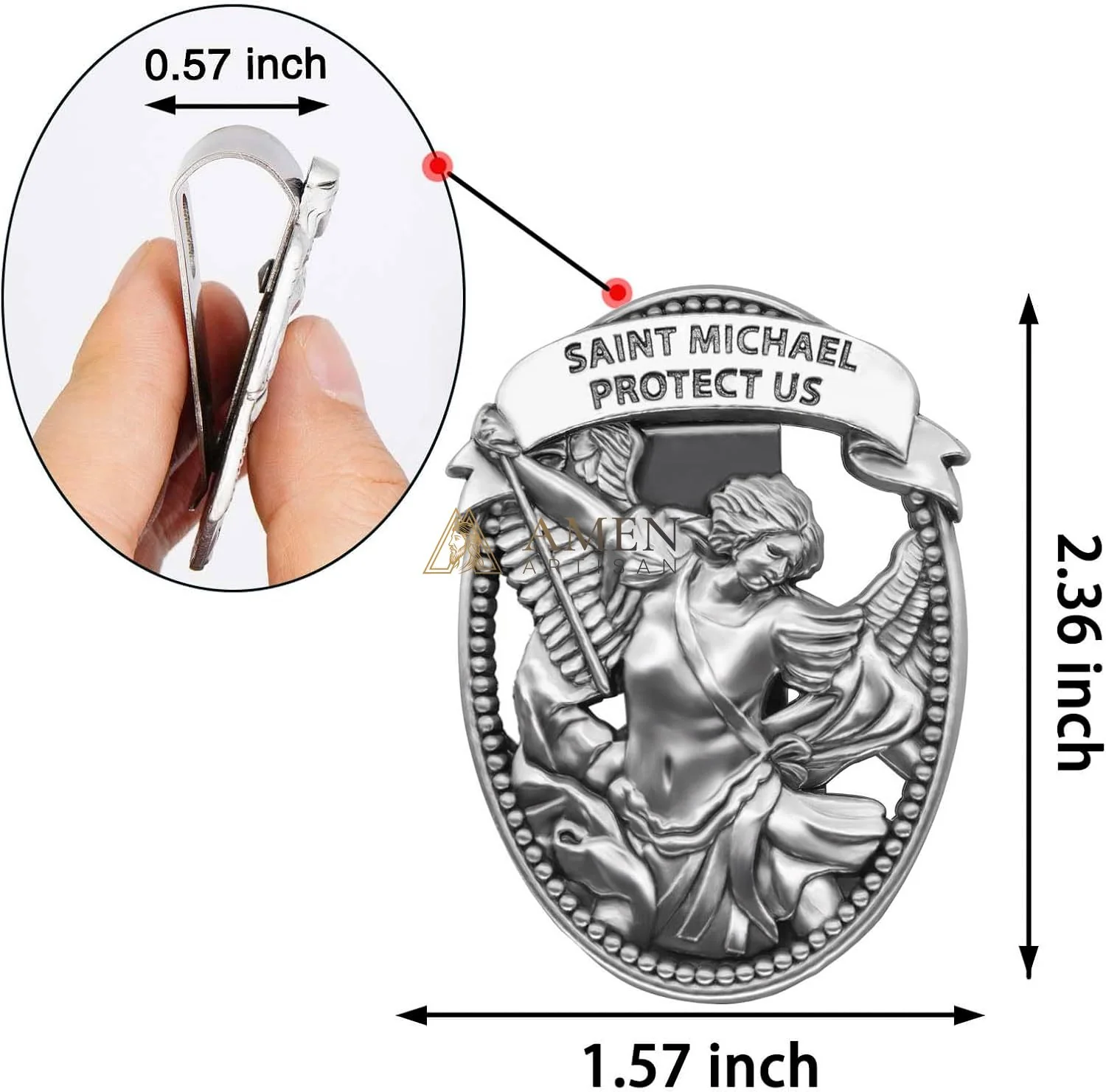 【DEAL TODAY】St Michael Medal Car Clip - Image 6