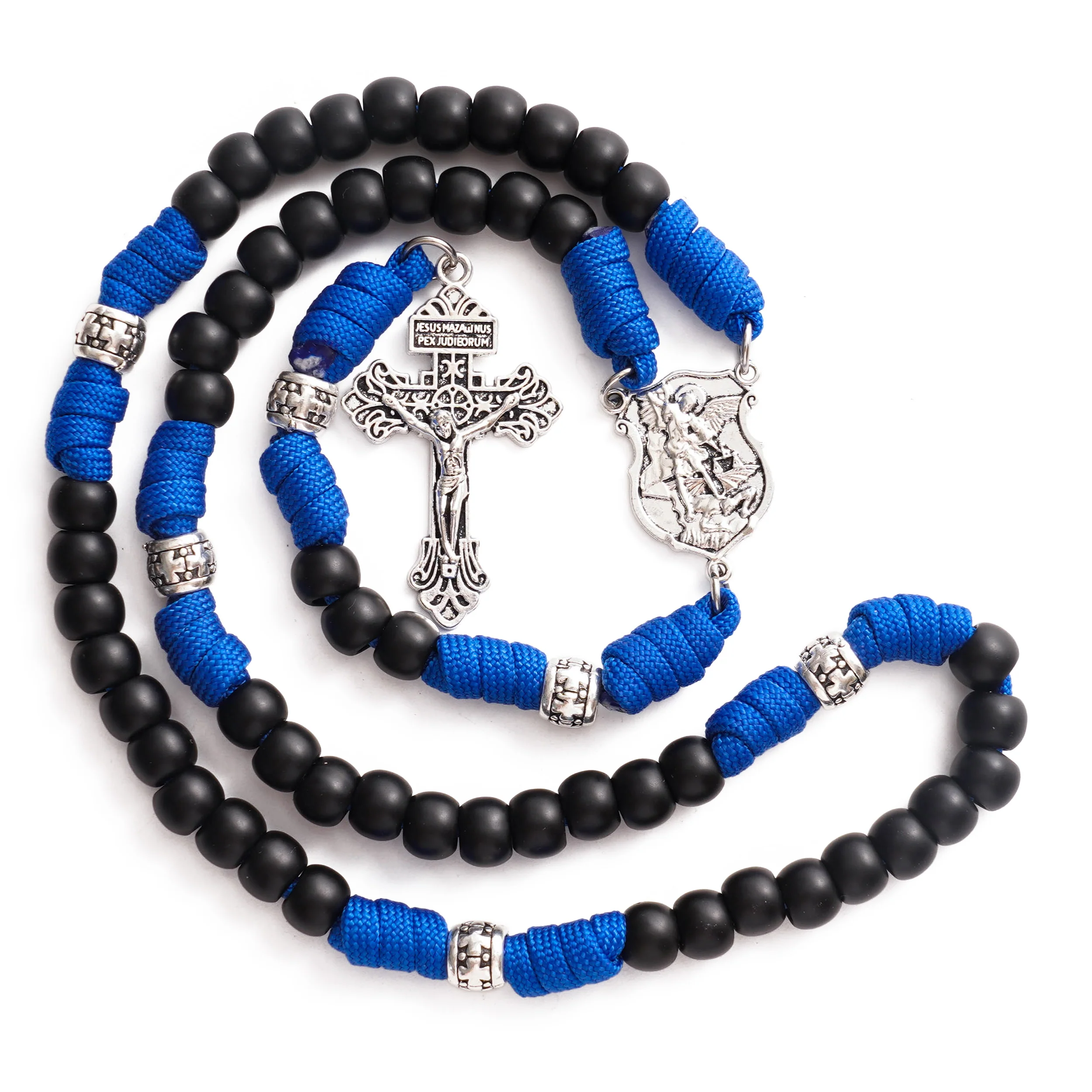 St. Michael Paracord Rosary with Jesus Crucifix - Protection & Strength - Image 2