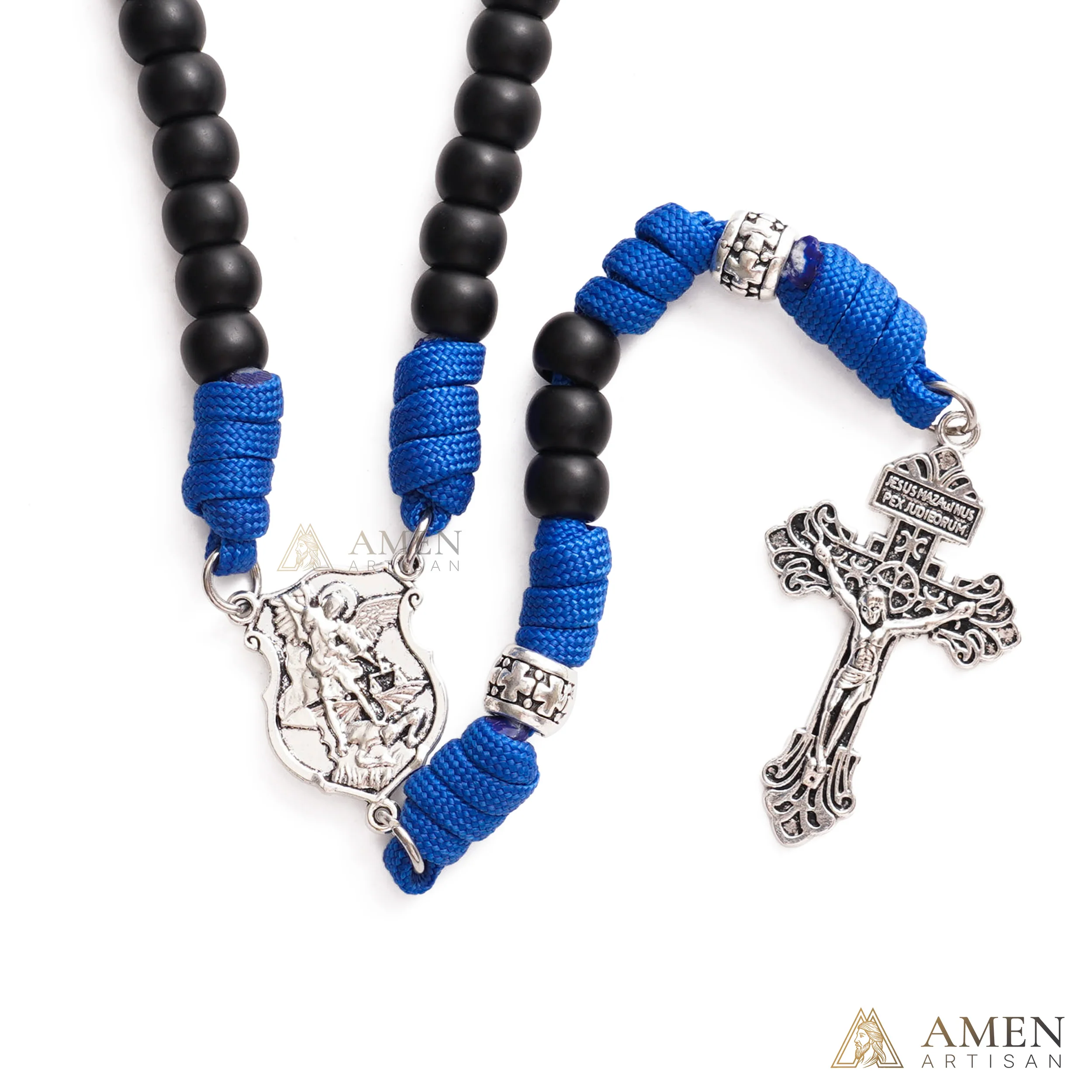 St. Michael Paracord Rosary with Jesus Crucifix - Protection & Strength - Image 4