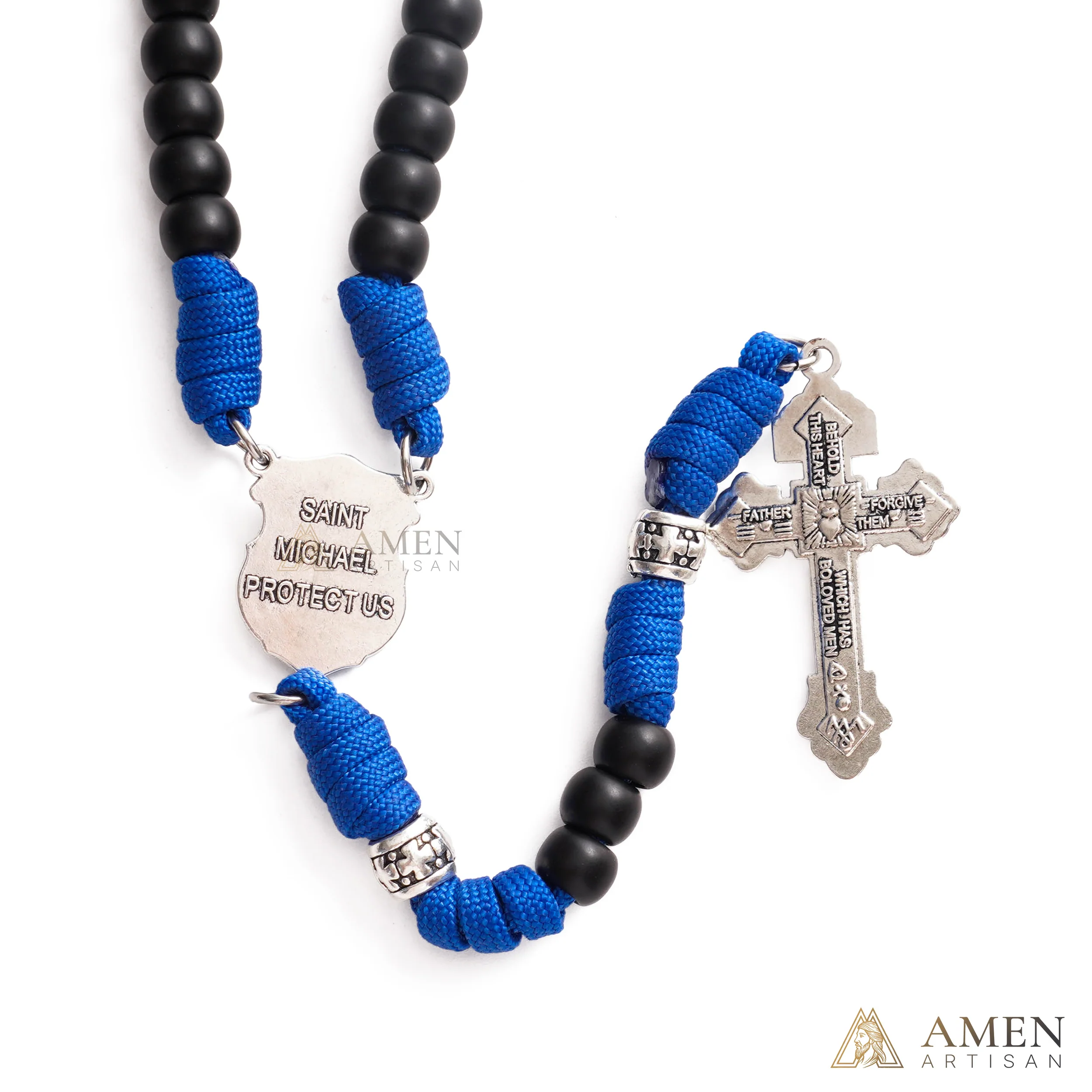St. Michael Paracord Rosary with Jesus Crucifix - Protection & Strength - Image 5