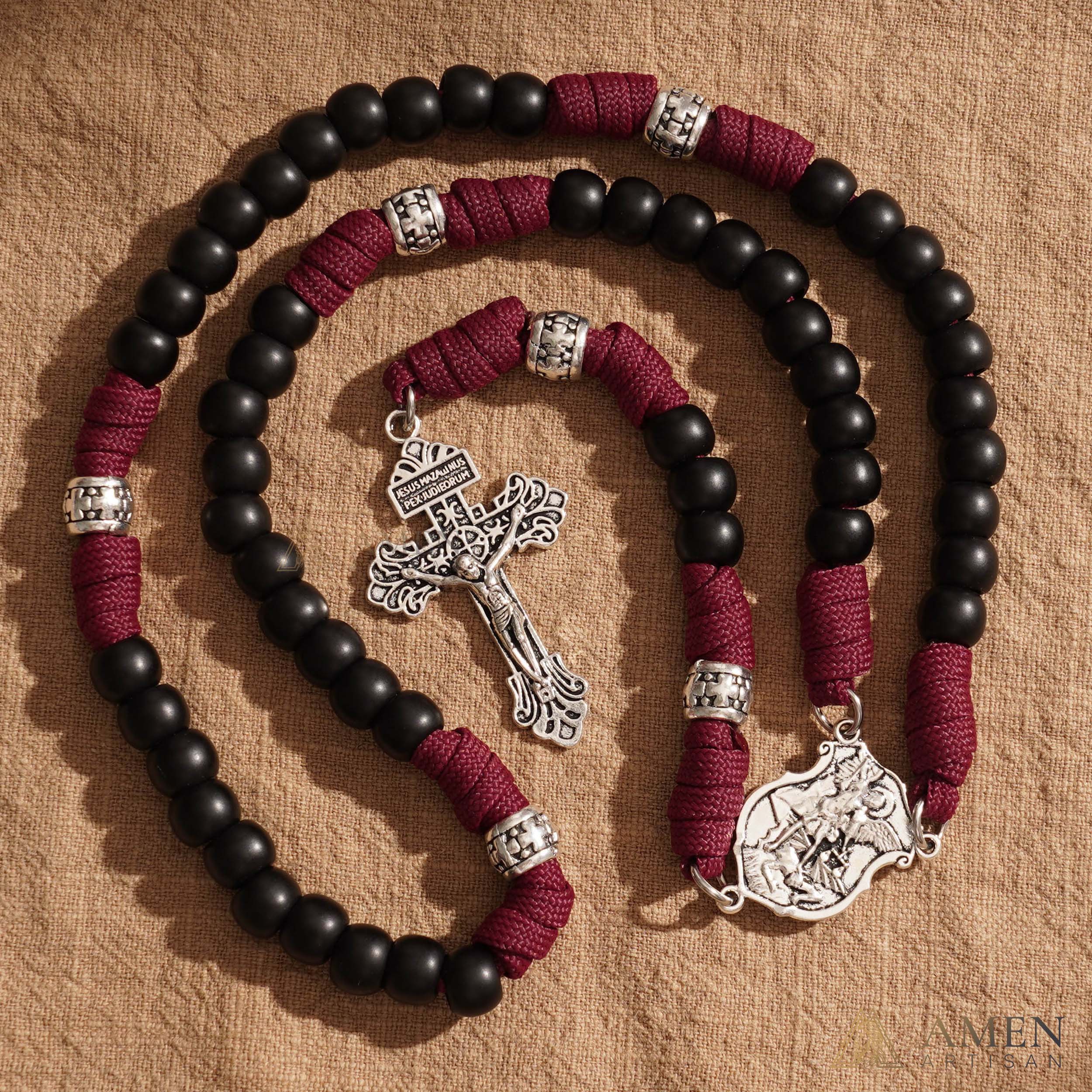 【Deal Today】St. Michael Paracord Rosary with Jesus Crucifix - Protection & Strength - Image 2