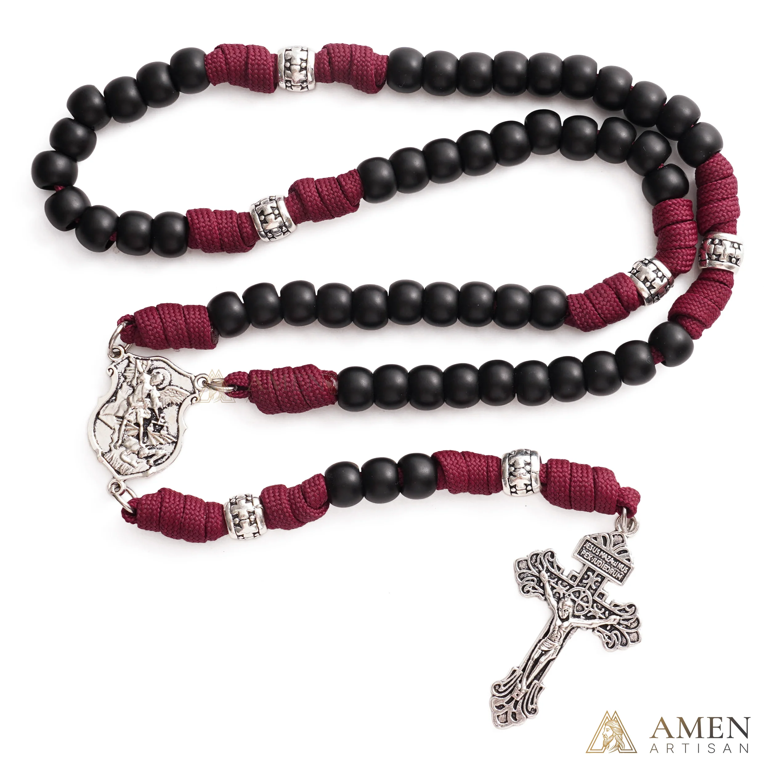 【Deal Today】St. Michael Paracord Rosary with Jesus Crucifix - Protection & Strength - Image 3