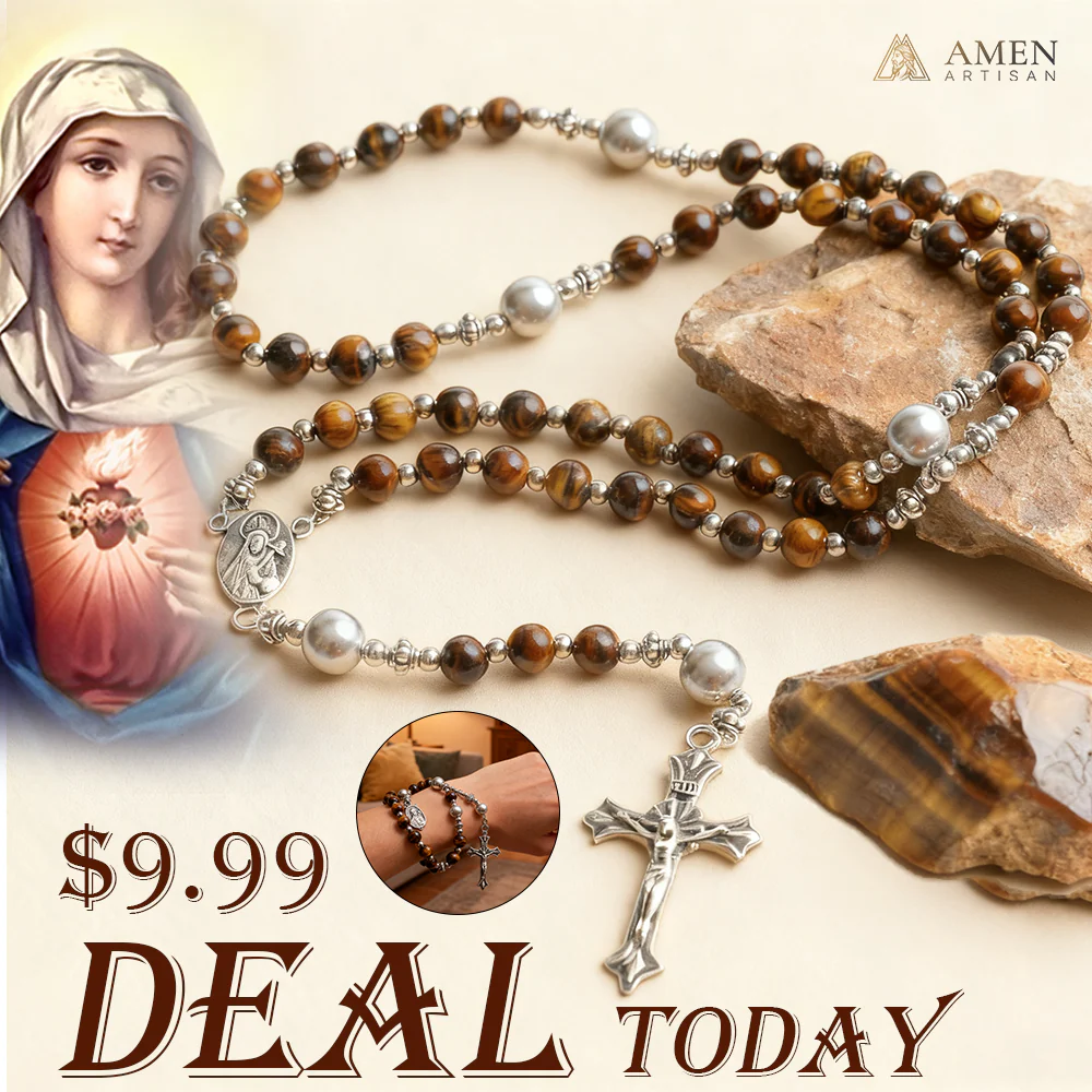 【Deal Today】Tiger's eye Rosary - Image 5