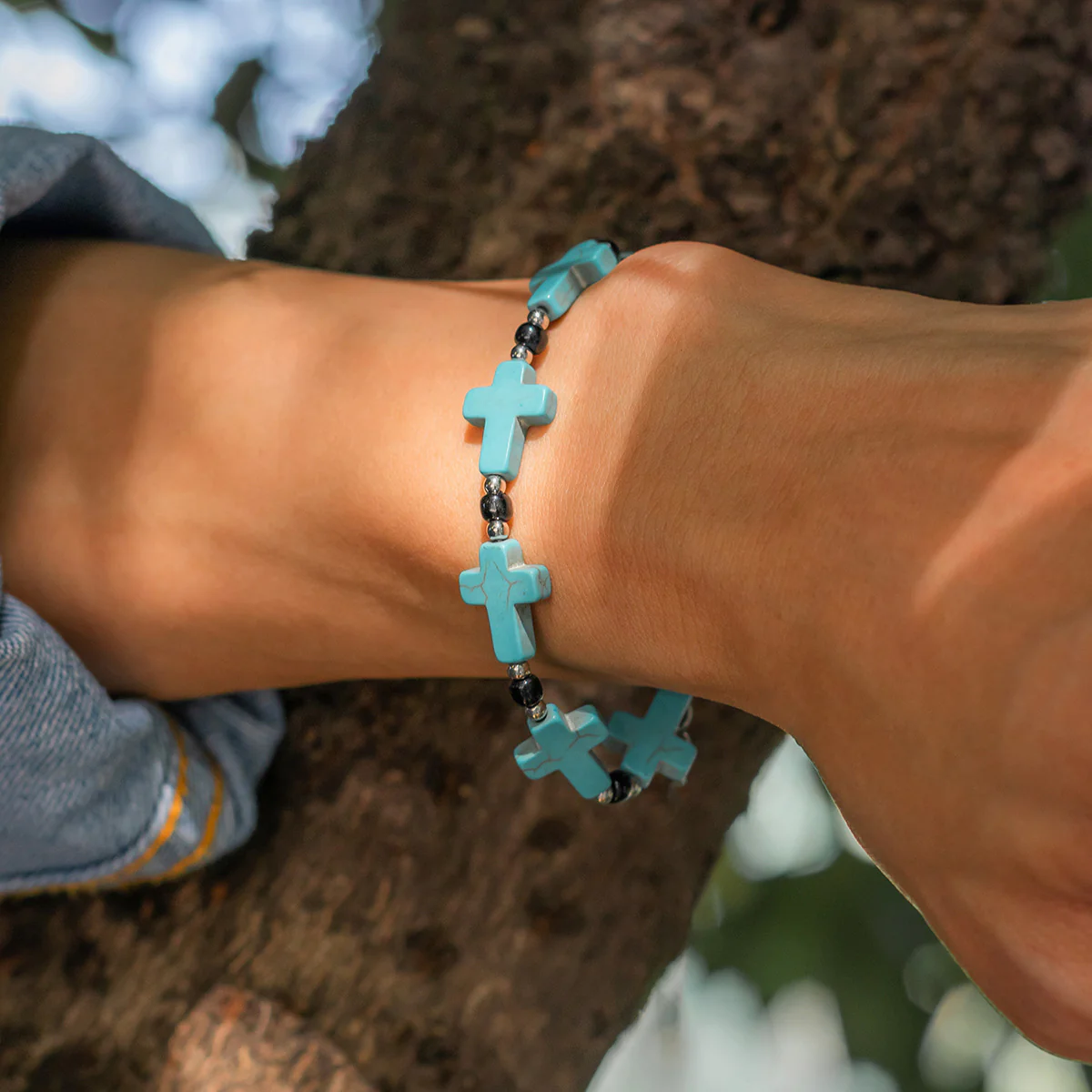 【Deal Today】Turquoise cross adjustable bracelet - Image 2