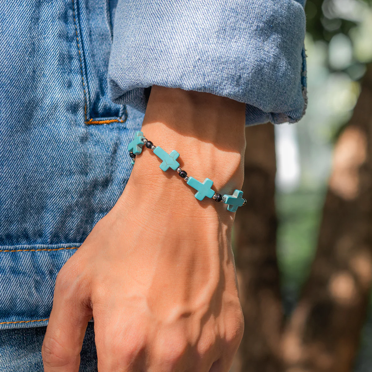 【Deal Today】Turquoise cross adjustable bracelet - Image 3