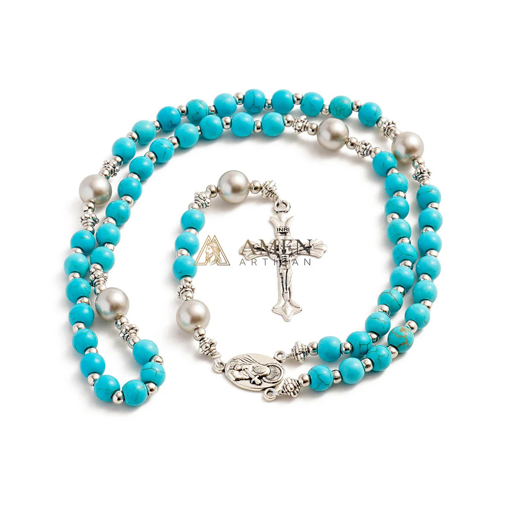 【Deal Today】Turquoise Rosary — Faith, Healing & Divine Protection - Image 3