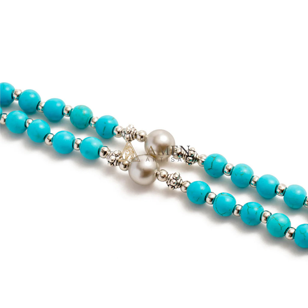 【Deal Today】Turquoise Rosary — Faith, Healing & Divine Protection - Image 4