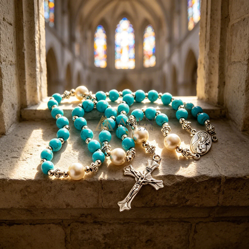 【Deal Today】Turquoise Rosary — Faith, Healing & Divine Protection - Image 6