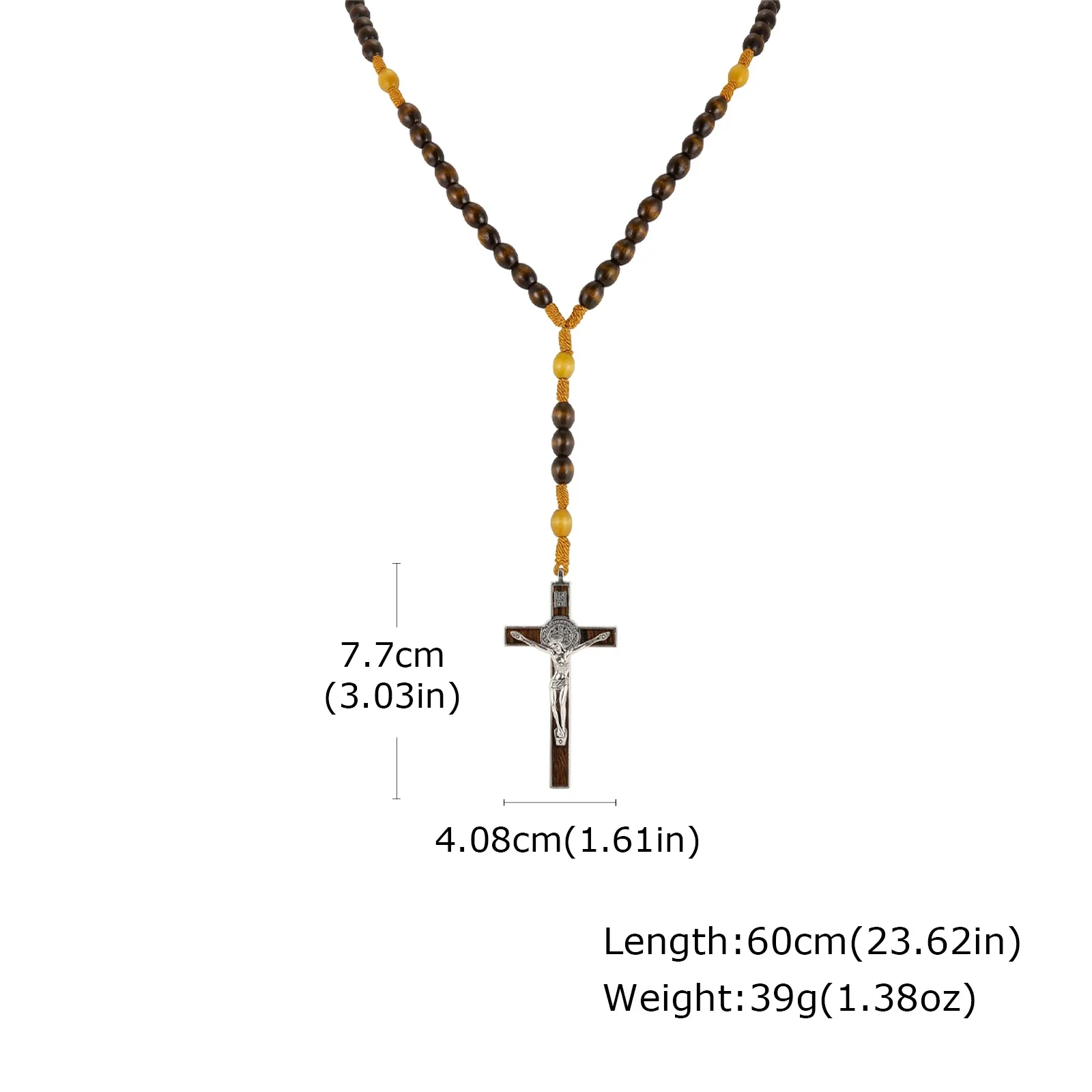【Deal Today】Woven Cord Wooden Rosary with St. Benedict Medal Cross - Sacred Blessing | Amen Artisan - Image 7