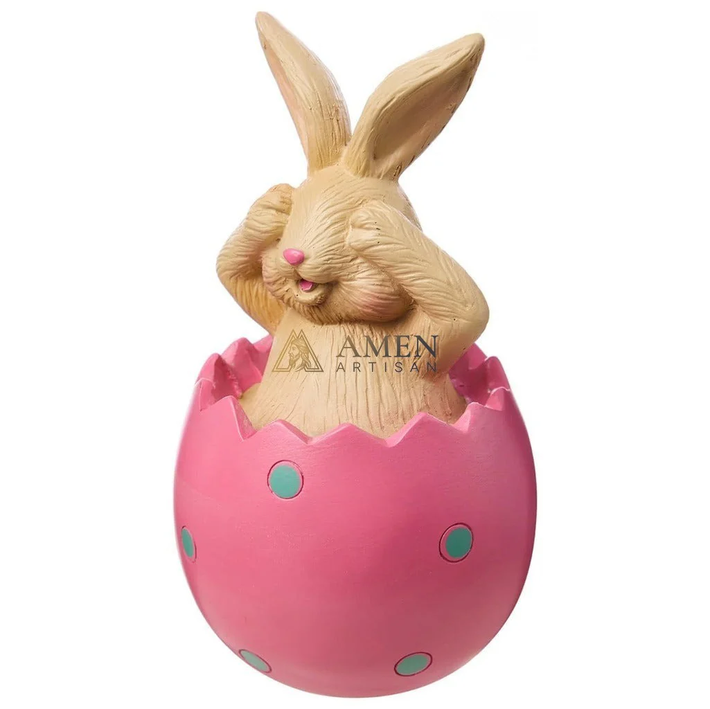 Easter Bunny Egg Statue Amen Artisan - Image 15