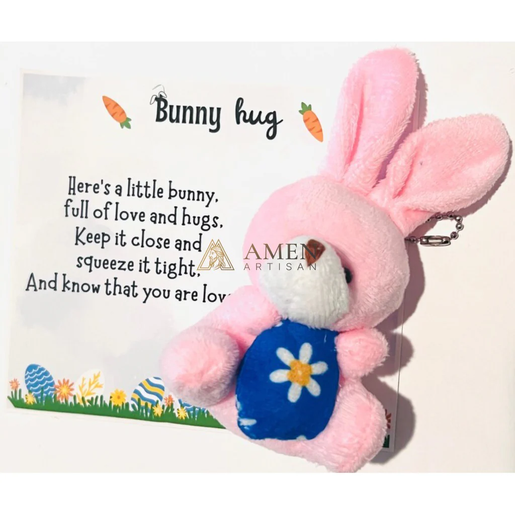 Easter Cuddly Bunny  Egg Pocket Hug Charm Amen Artisan - Image 3