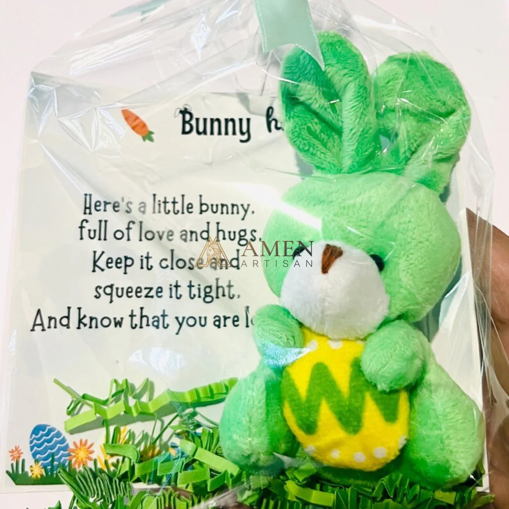 Easter Cuddly Bunny  Egg Pocket Hug Charm Amen Artisan - Image 4