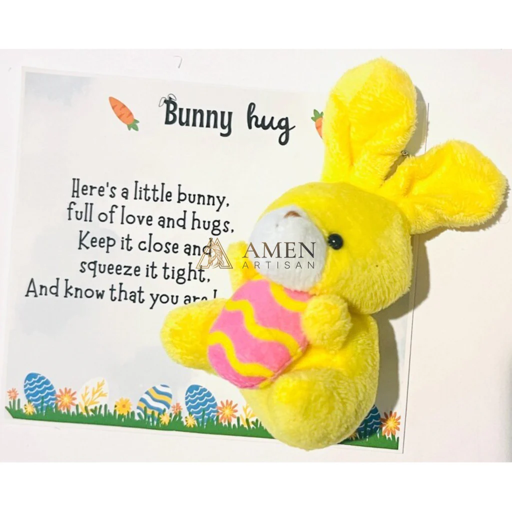 Easter Cuddly Bunny  Egg Pocket Hug Charm Amen Artisan - Image 6