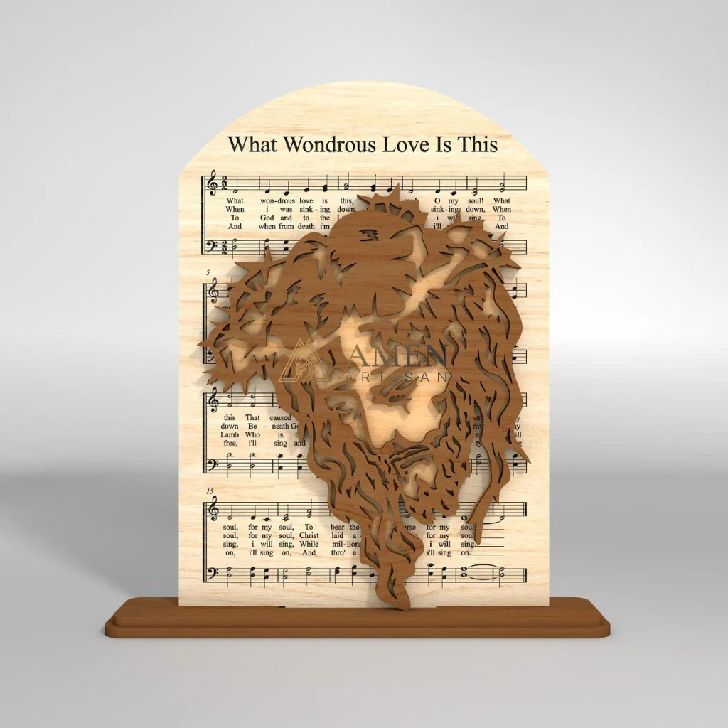 Easter Wooden Hymn Laser-Cut Figurine Amen Artisan - Image 2