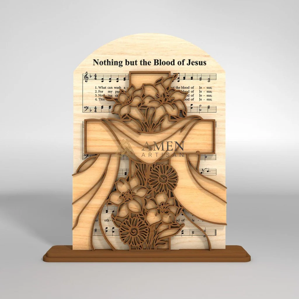 Easter Wooden Hymn Laser-Cut Figurine Amen Artisan - Image 3