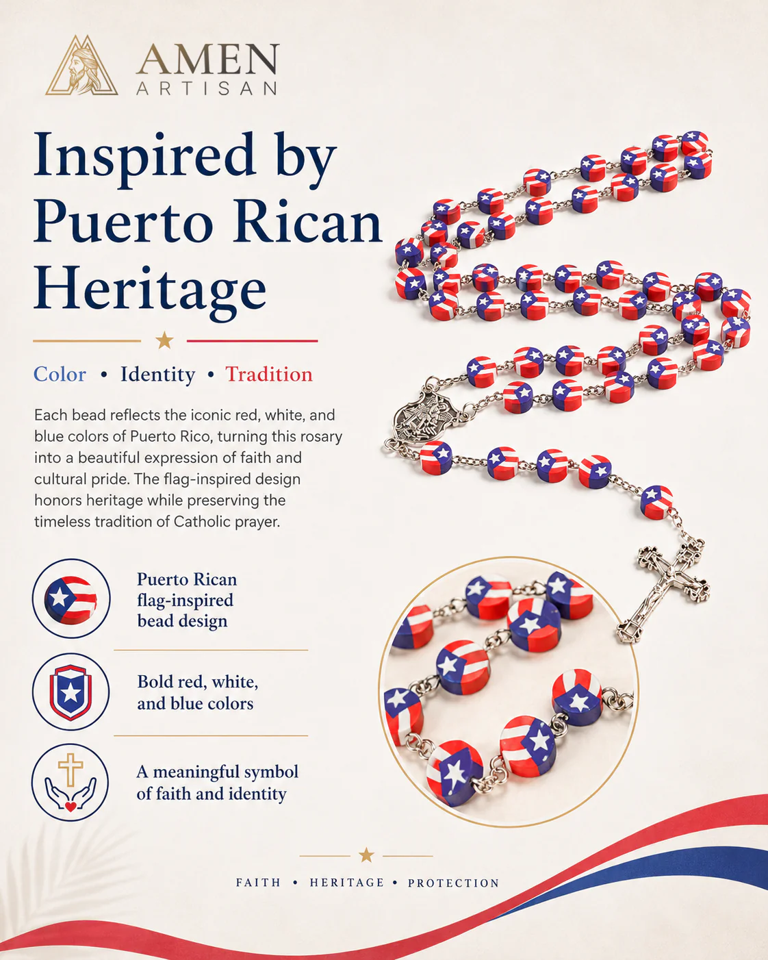 St. Michael Puerto Rico Rosary – Faith, Protection & Heritage |  Amen Artisan - Image 8