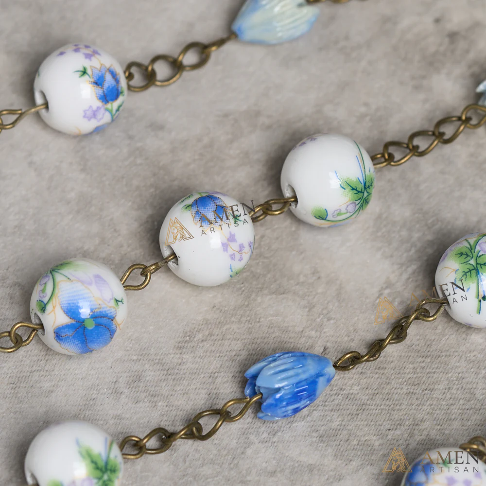 Flowers and Plants Ceramic Rosary - Image 3