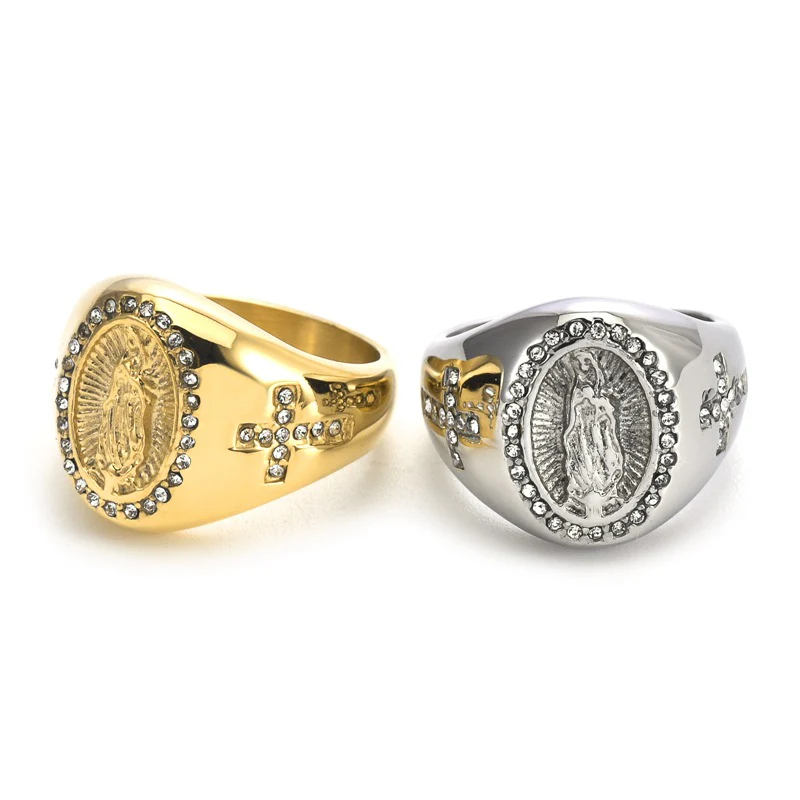 Guadalupe Cross Inlaid Ring Amen Artisan - Image 2