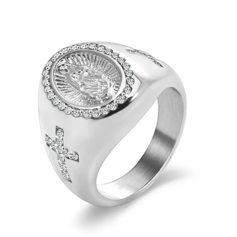 Guadalupe Cross Inlaid Ring Amen Artisan - Image 3