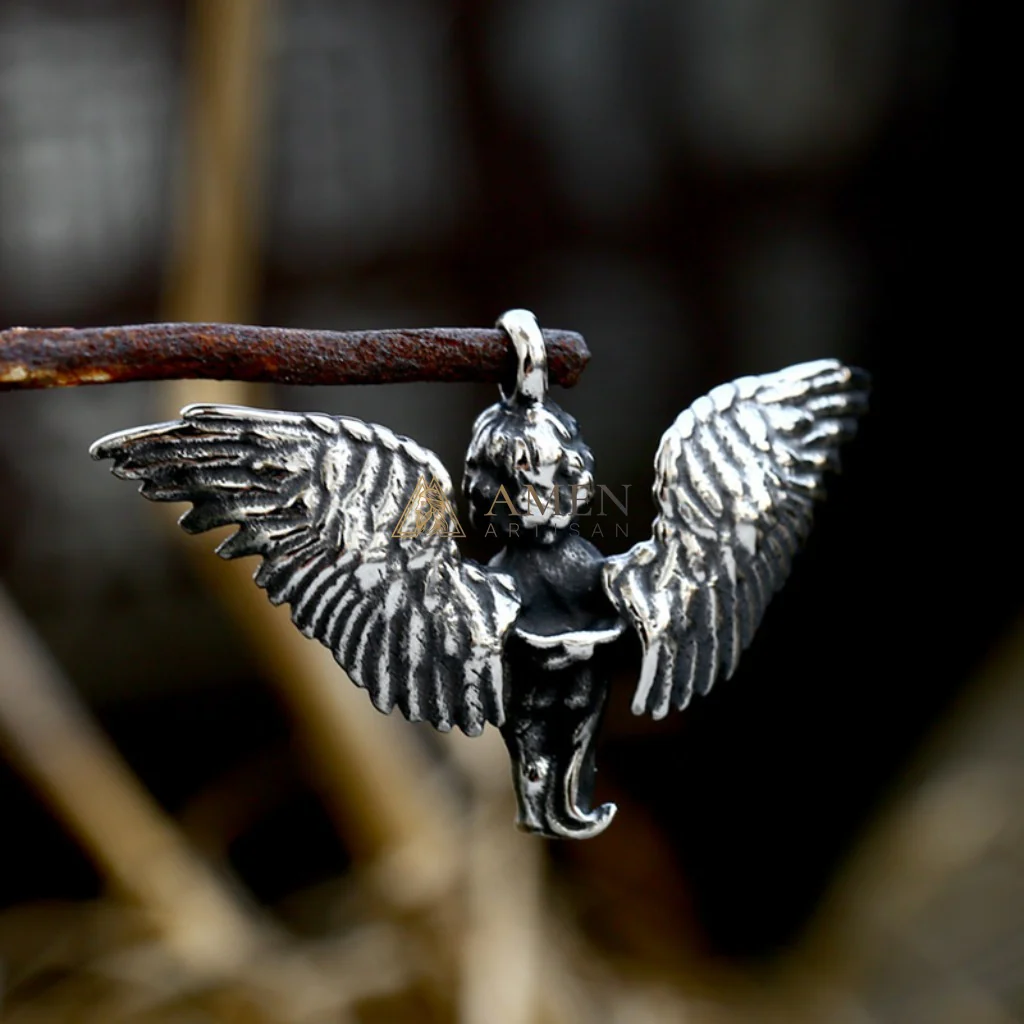 Guardian Angel Pendant Necklace Amen Artisan - Image 2
