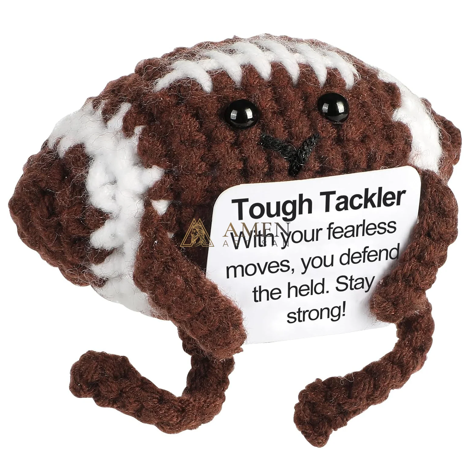 Hand-Knit Positive Football Plush Doll